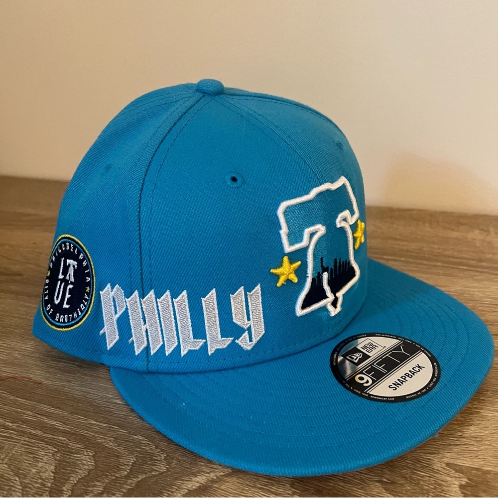 2024 Philadelphia Phillies City Connect Flat Brim 9fifty SnapBack Hat Light Blue